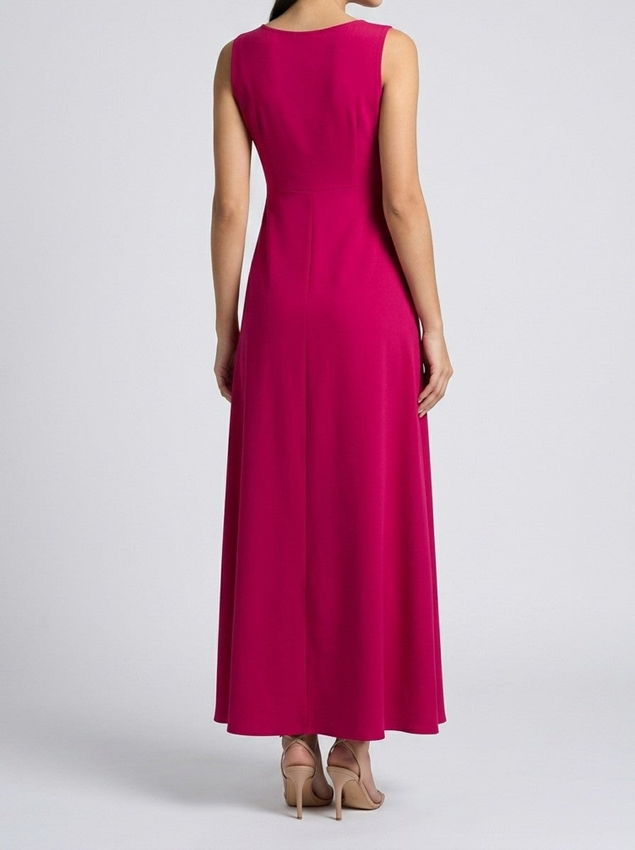 Women's Round Neck Sleeveless A-Line Maxi Dress