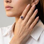 Women's Round Purple Stone Ring