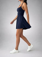 Women's Ruched Waist Playsuit with Scoop Neck