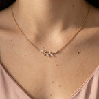 Women's White Stone Vine Pendant Necklace