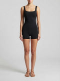 Women's Sleeveless Playsuit with Square Neck