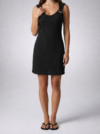 Women's Sleeveless Shift Mini Dress with V-Neck