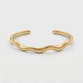 Women's Smooth Wave Open Cuff Bangle