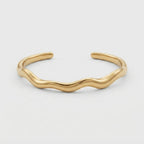 Women's Smooth Wave Open Cuff Bangle