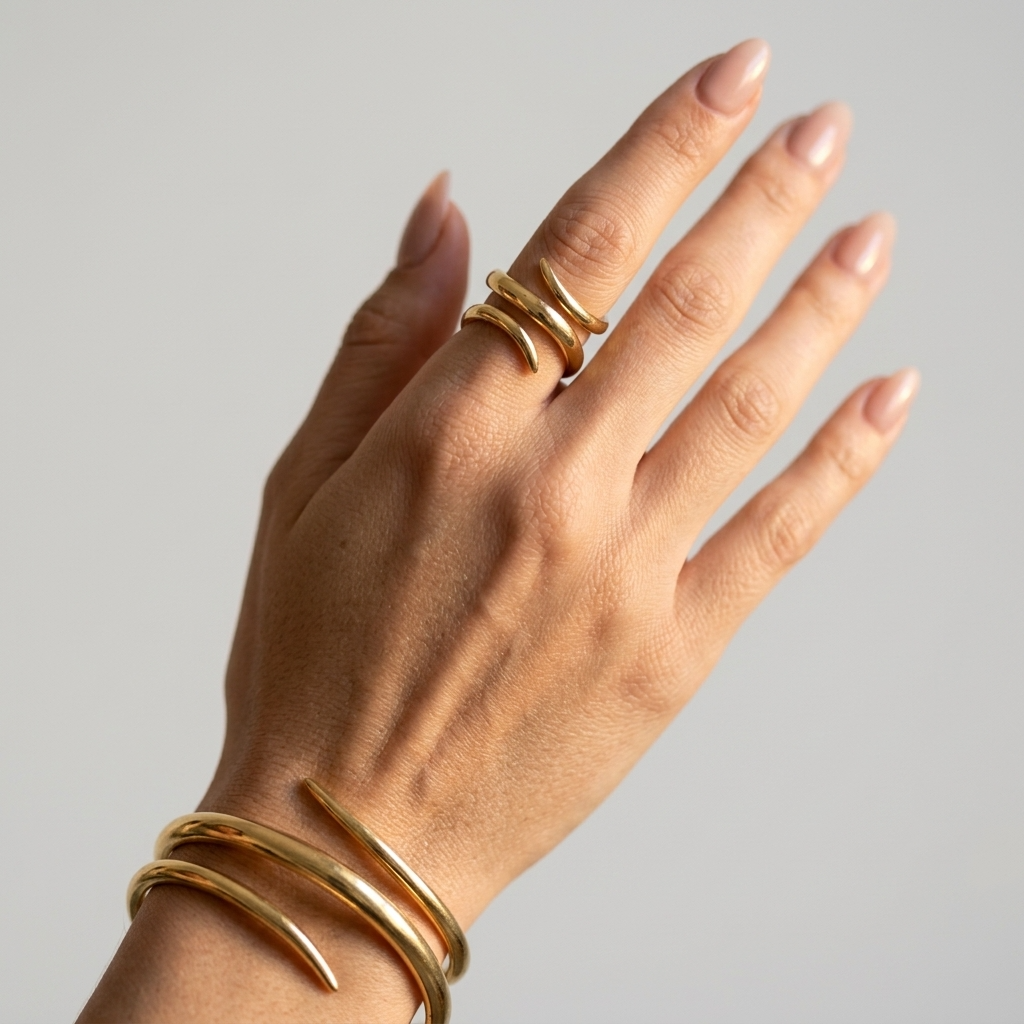Women's Snake Wrap Cuff and Ring Set