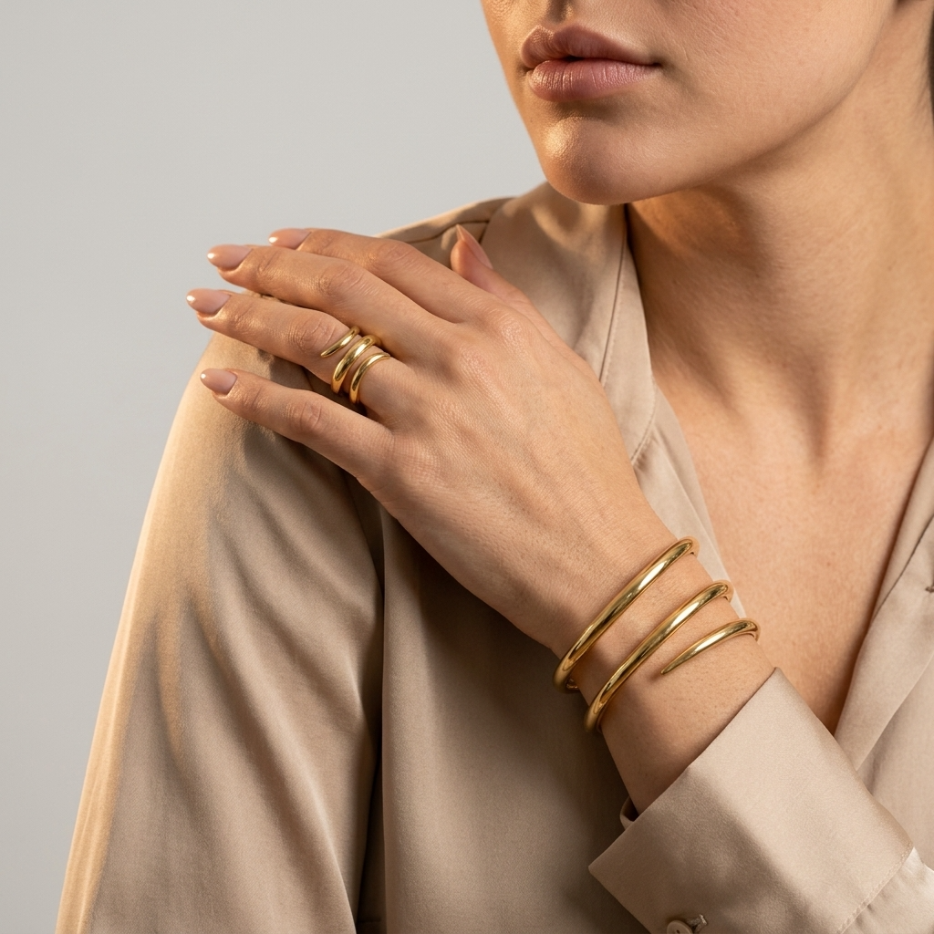 Women's Snake Wrap Cuff and Ring Set