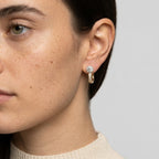 Women's Solitaire Crystal Huggie Earrings