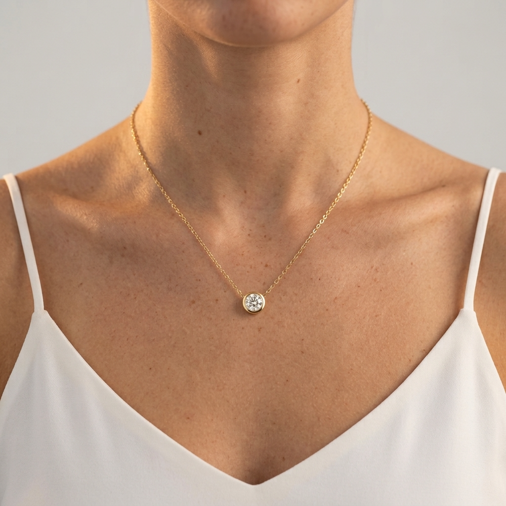 Women's Solitaire Crystal Necklace