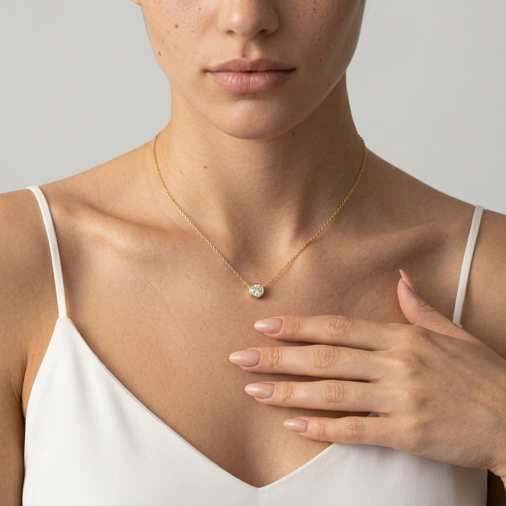 Women's Solitaire Crystal Necklace