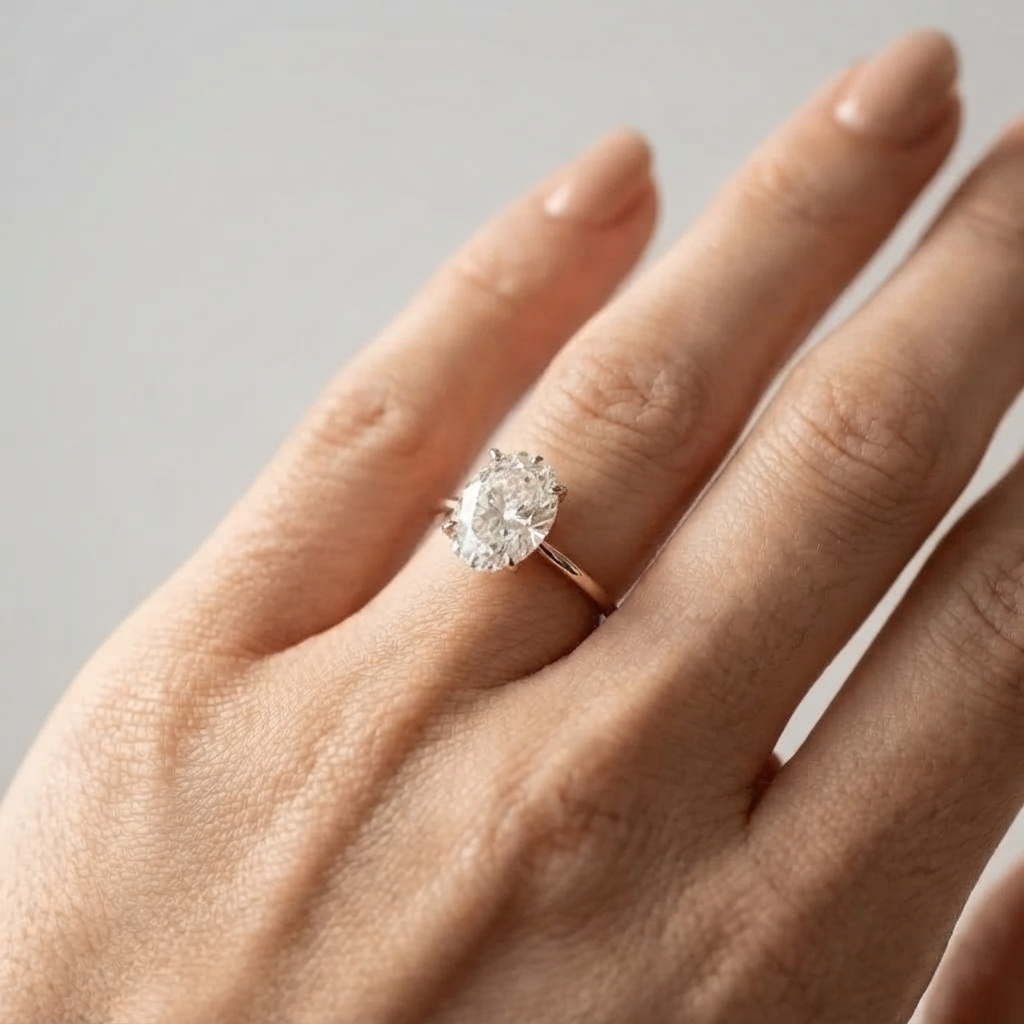 Women's Solitaire Crystal Ring