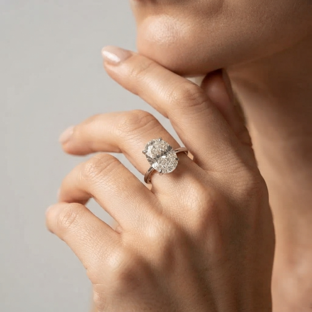 Women's Solitaire Crystal Ring