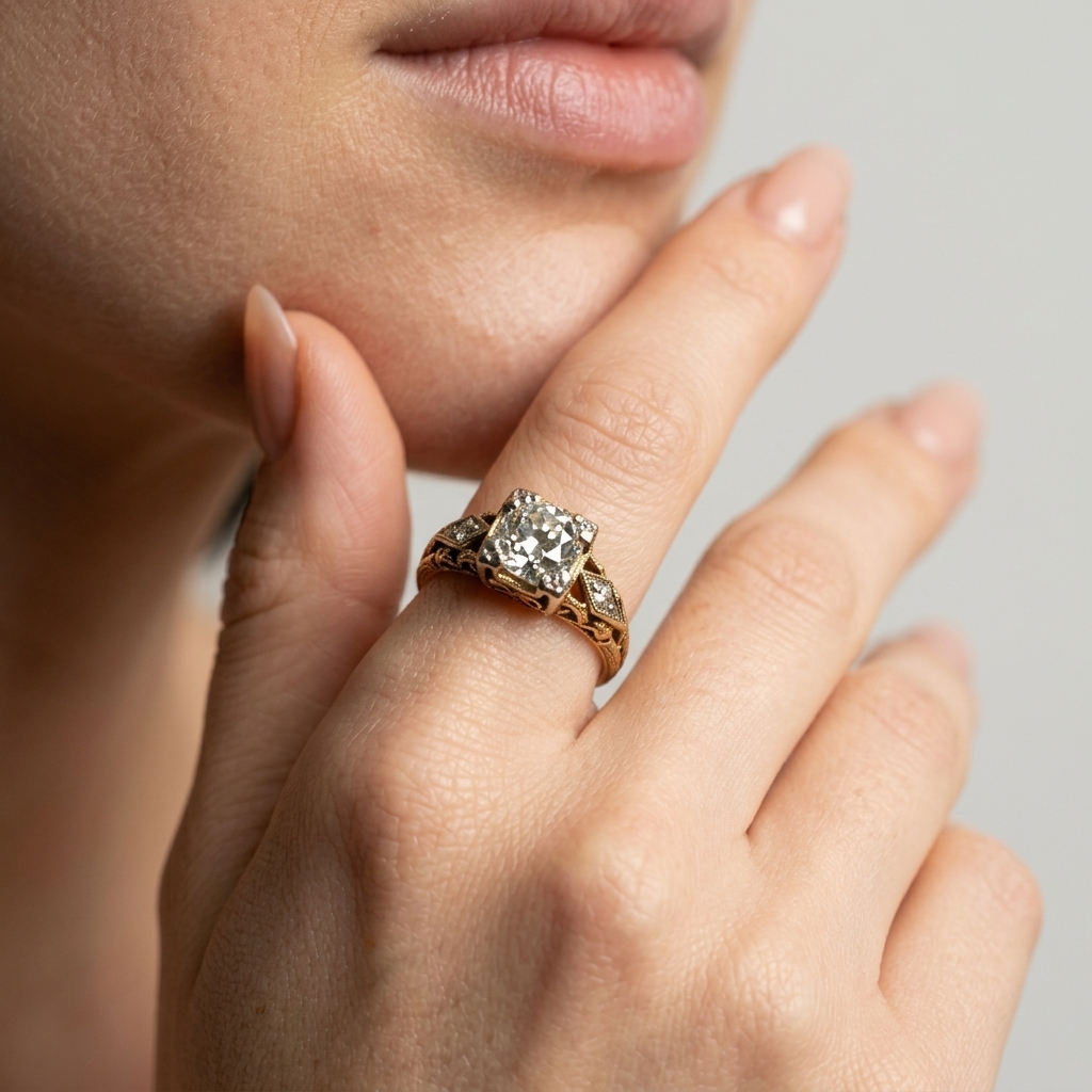 Women's Split Shank Crystal Ring