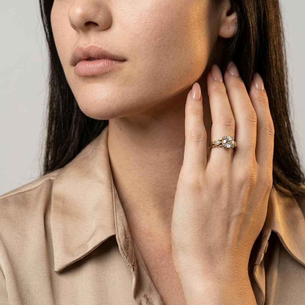Women's Split Shank Crystal Ring