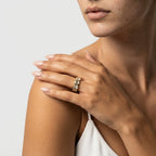 Women's Square Crystal Ring
