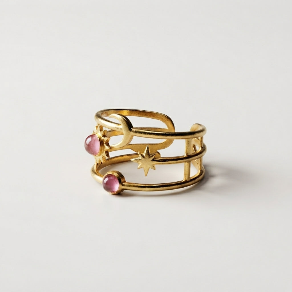 Women's Star Crescent Ring
