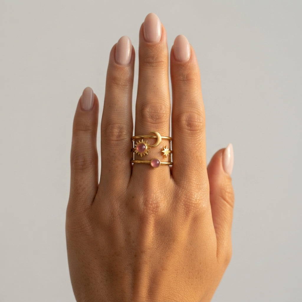 Women's Star Crescent Ring