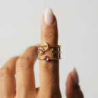 Women's Star Crescent Ring