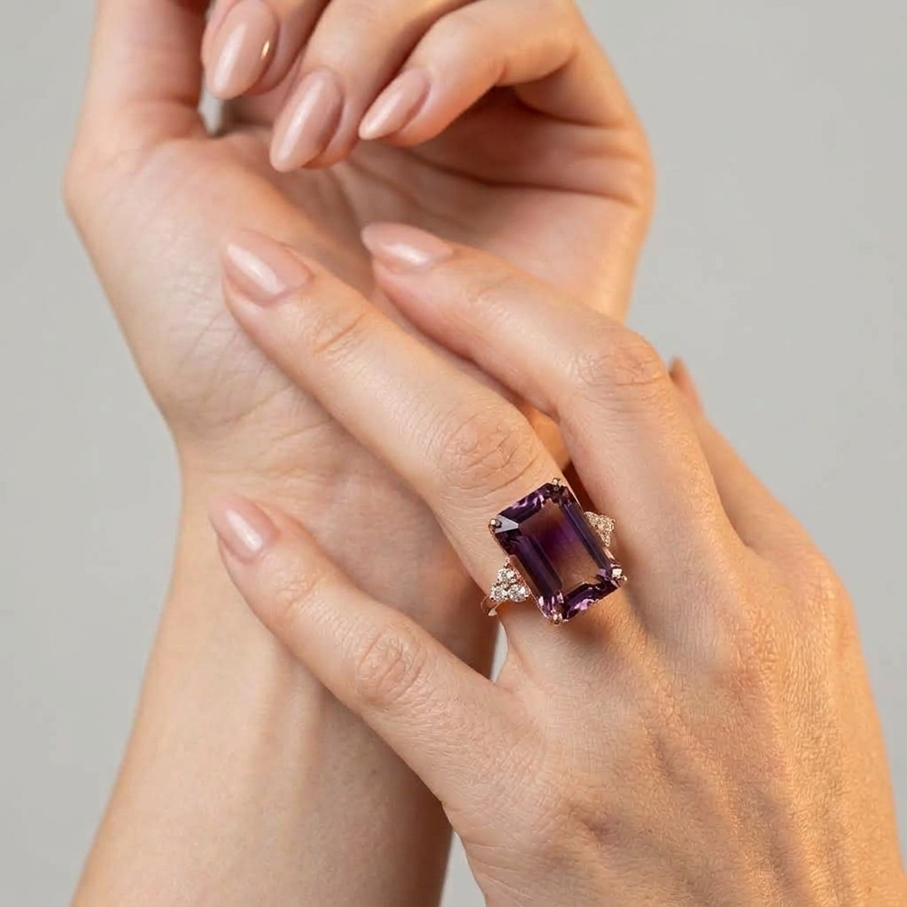 Women's Statement Purple Stone Ring