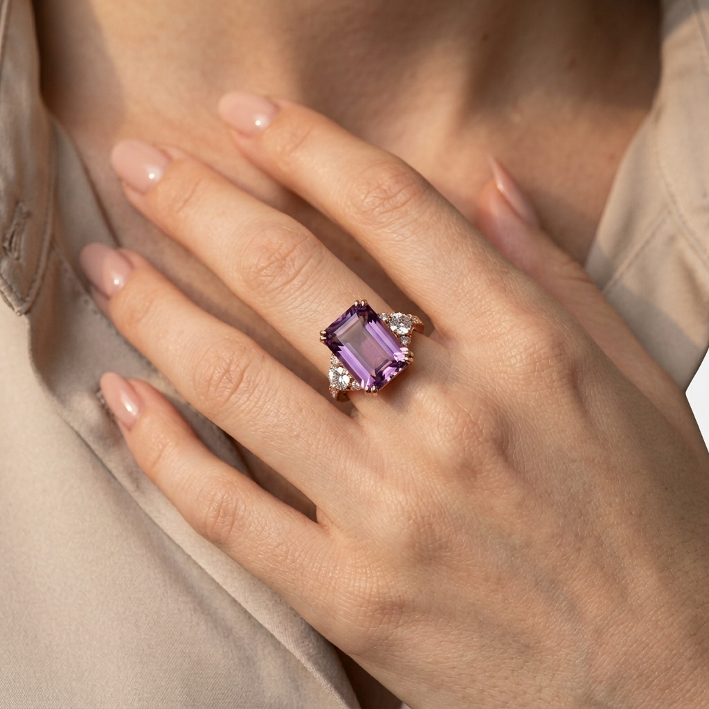 Women's Statement Purple Stone Ring
