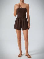 Women's Strapless Ruched Playsuit