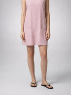 Women's Striped A-Line Knee Length Dress with Scoop Neck