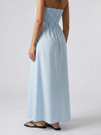 Women's Striped Halter Neck Summer Maxi Dress