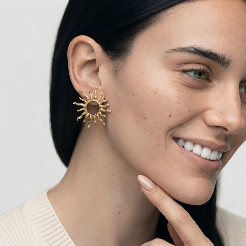 Women's Sunburst Stud Earrings