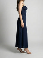 Women's Sweetheart Ruched Wedding Guest Maxi Dress with Spaghetti Straps