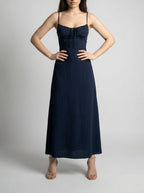 Women's Sweetheart Ruched Wedding Guest Maxi Dress with Spaghetti Straps