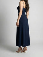 Women's Sweetheart Ruched Wedding Guest Maxi Dress with Spaghetti Straps