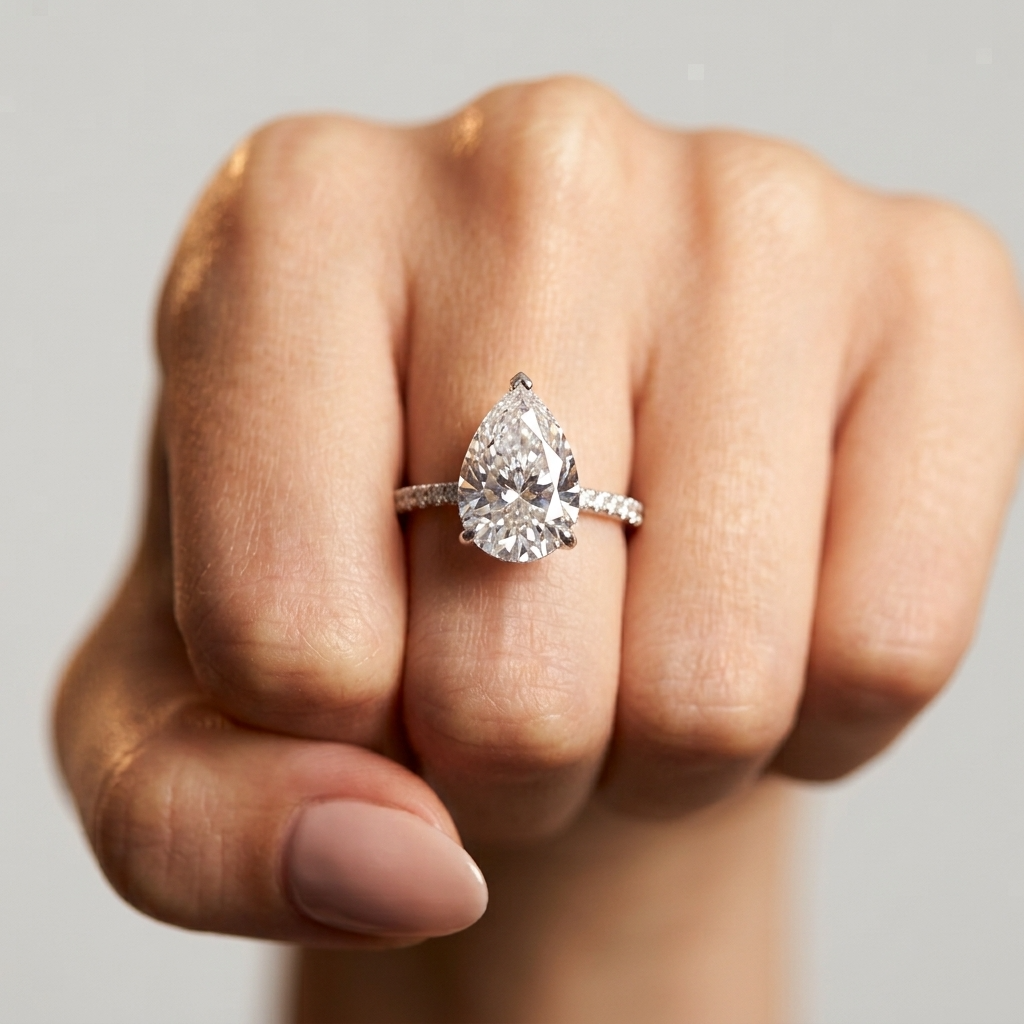 Women's Teardrop Crystal Ring