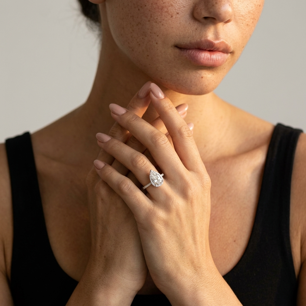 Women's Teardrop Crystal Ring