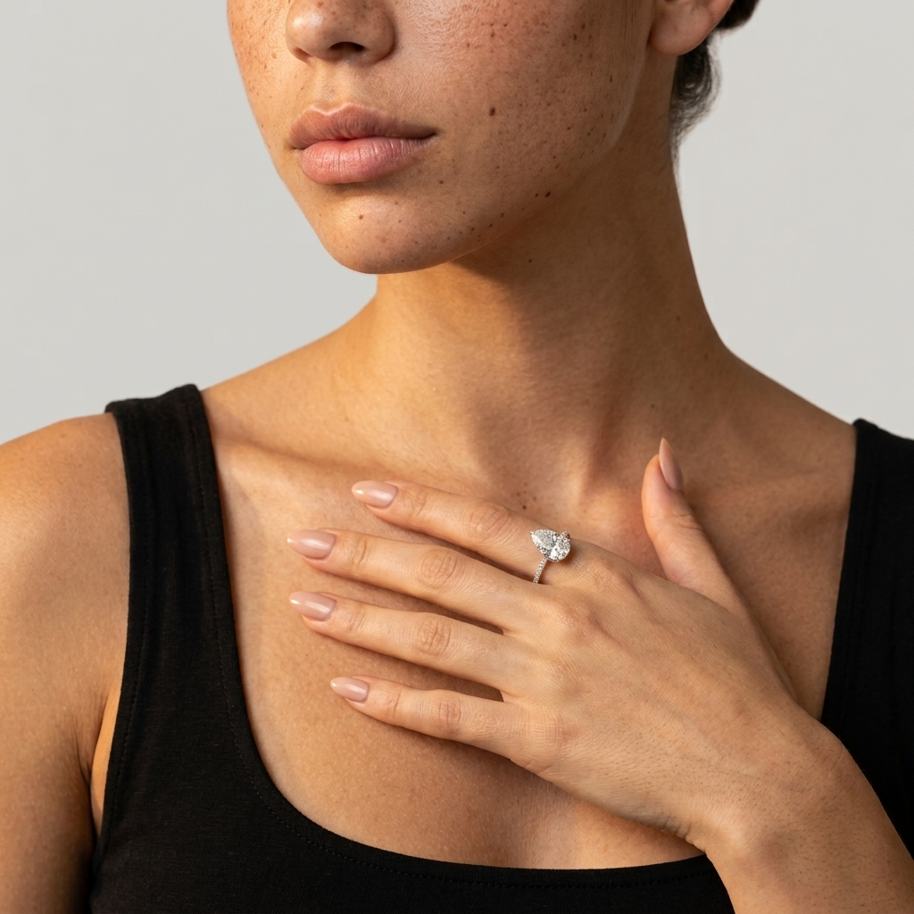 Women's Teardrop Crystal Ring