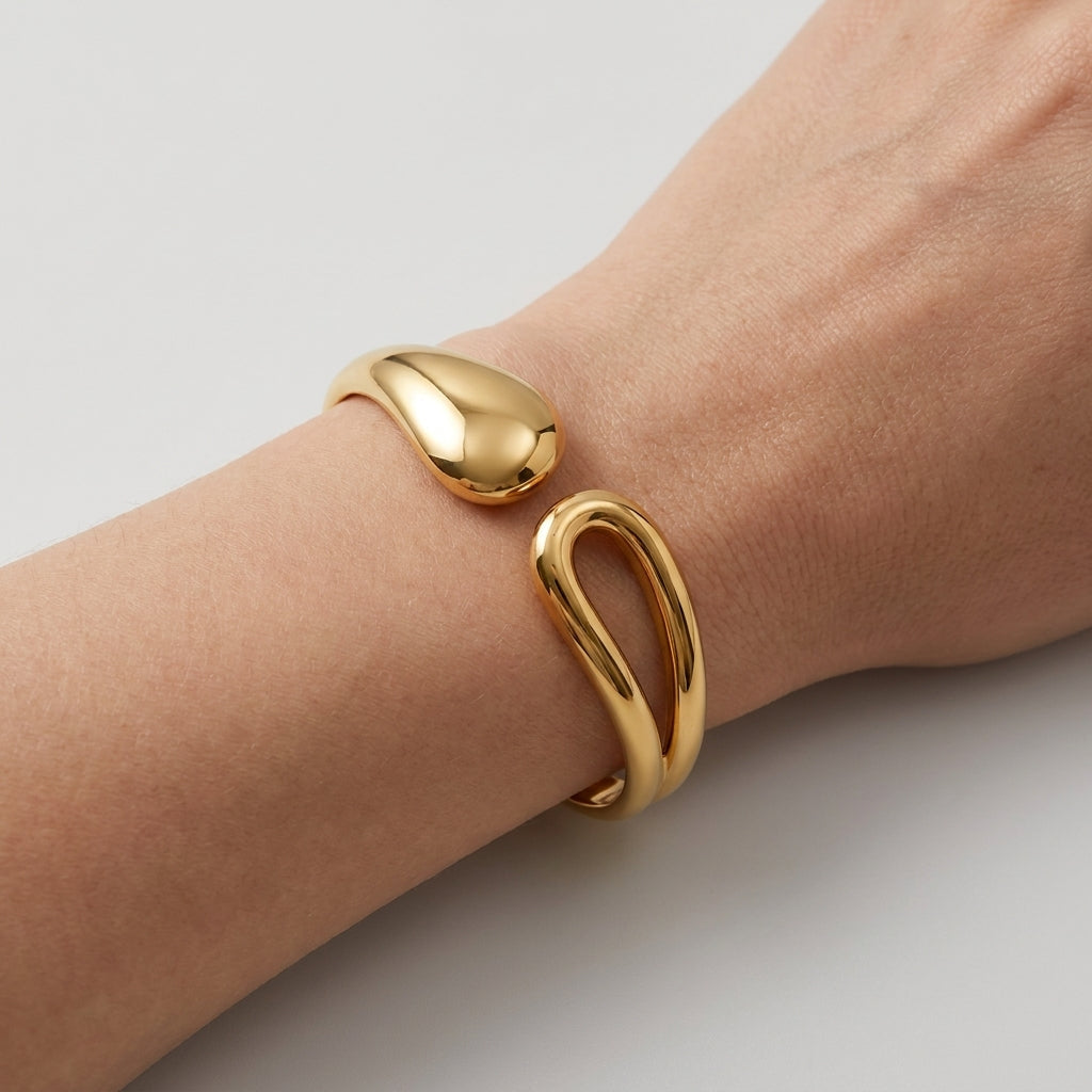 Women's Teardrop Open Cuff Bangle