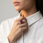 Women's Teardrop Purple Stone Ring