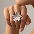 Women's Textured Flower Ring