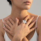 Women's Textured Flower Ring