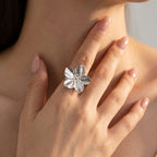 Women's Textured Flower Ring