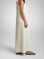 Women's Textured Sleeveless Maxi Dress with Halter Neck