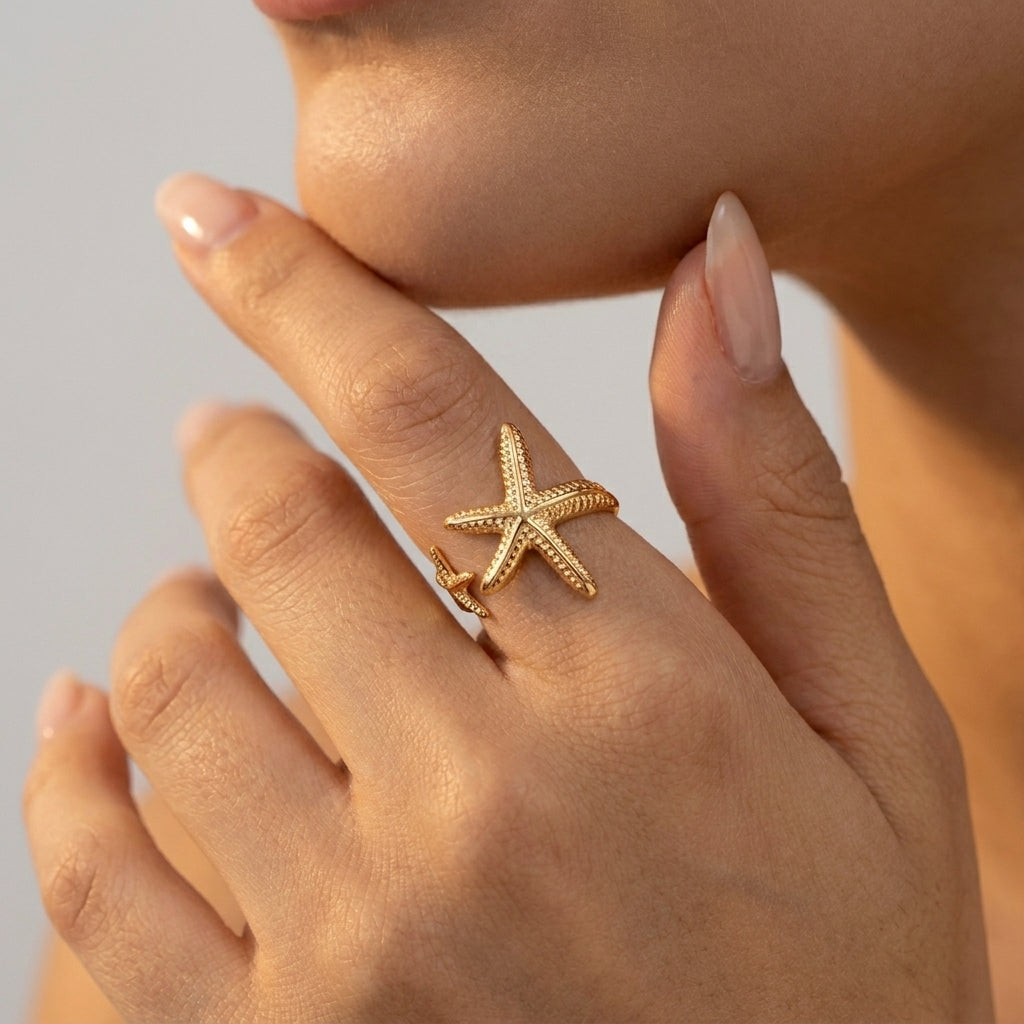 Women's Textured Starfish Ring