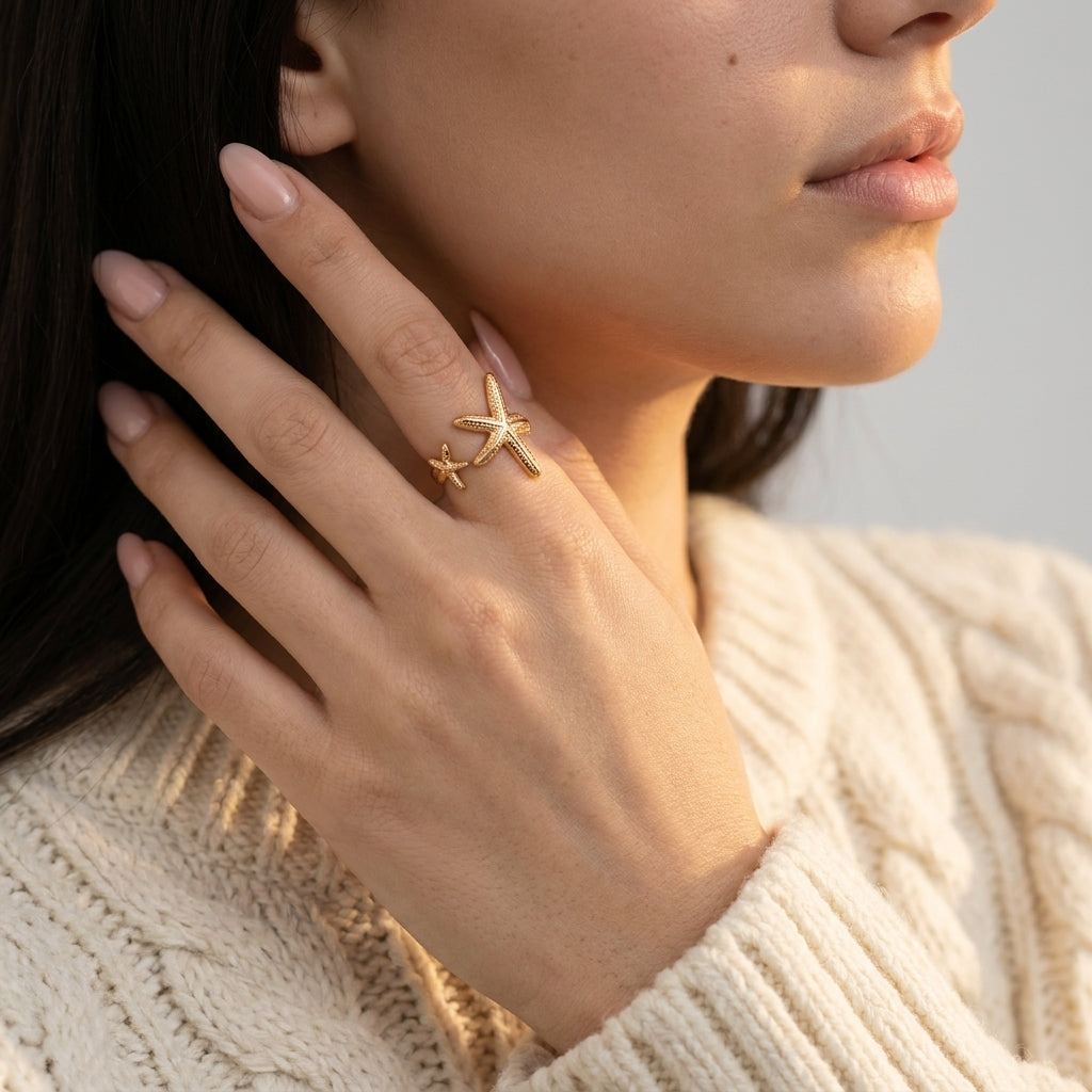 Women's Textured Starfish Ring