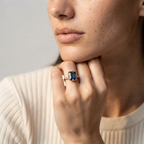 Women's Thin Blue Stone Ring