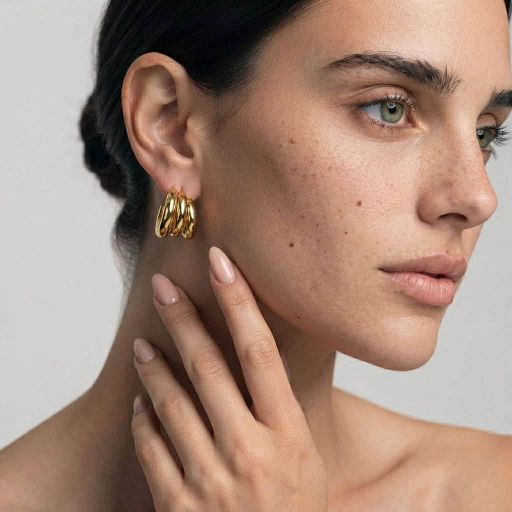 Women's Triple Hoop Earrings