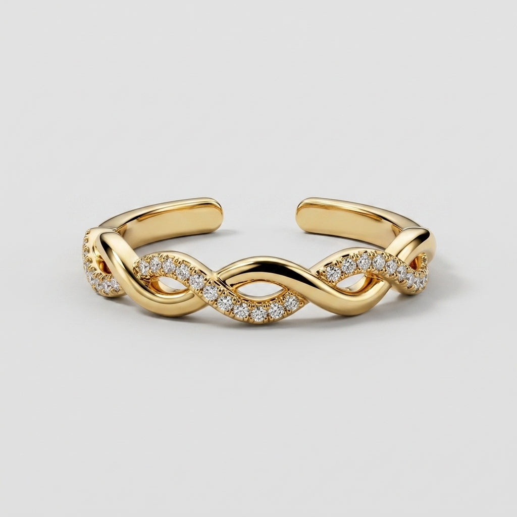 Women's Twisted Crystal Ring