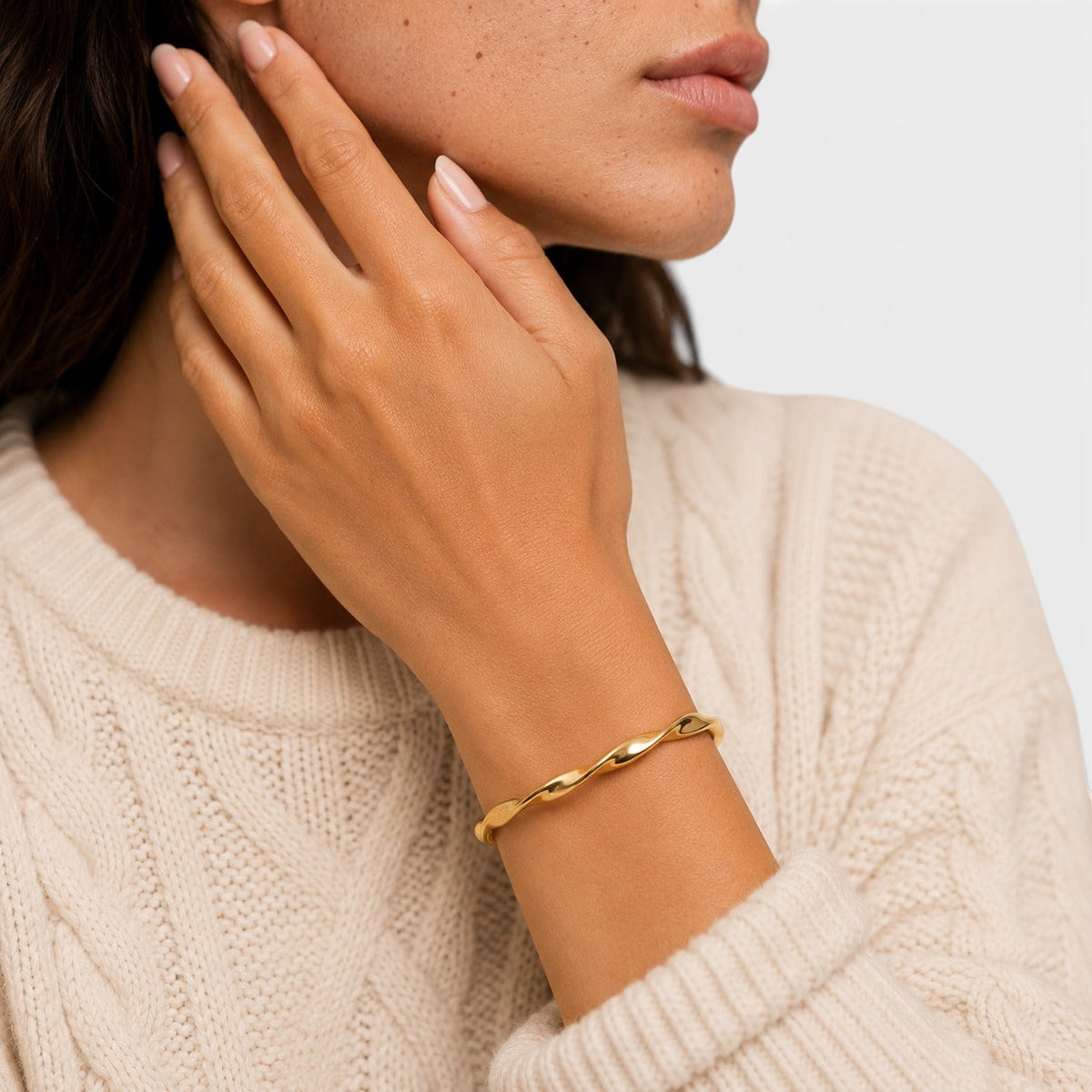 Women's Twisted Open Cuff Bangle