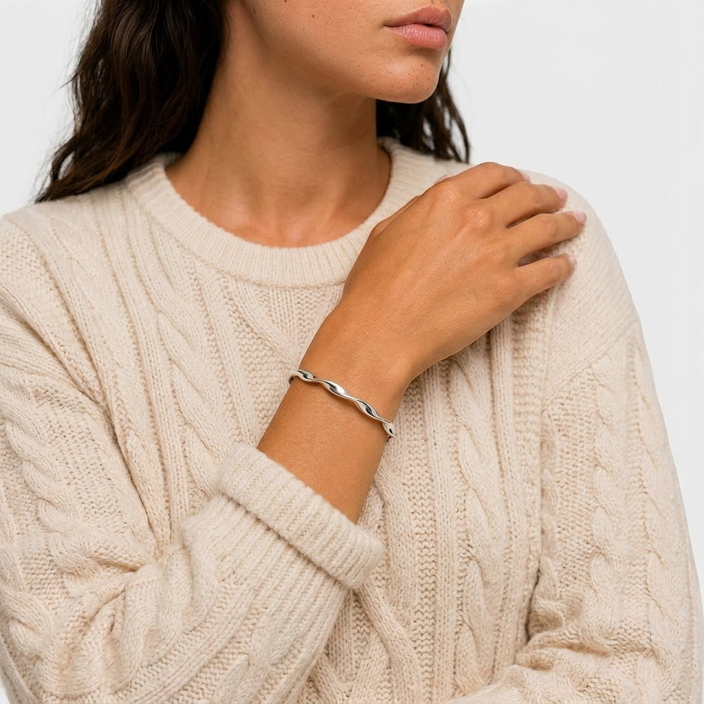 Women's Twisted Open Cuff Bangle