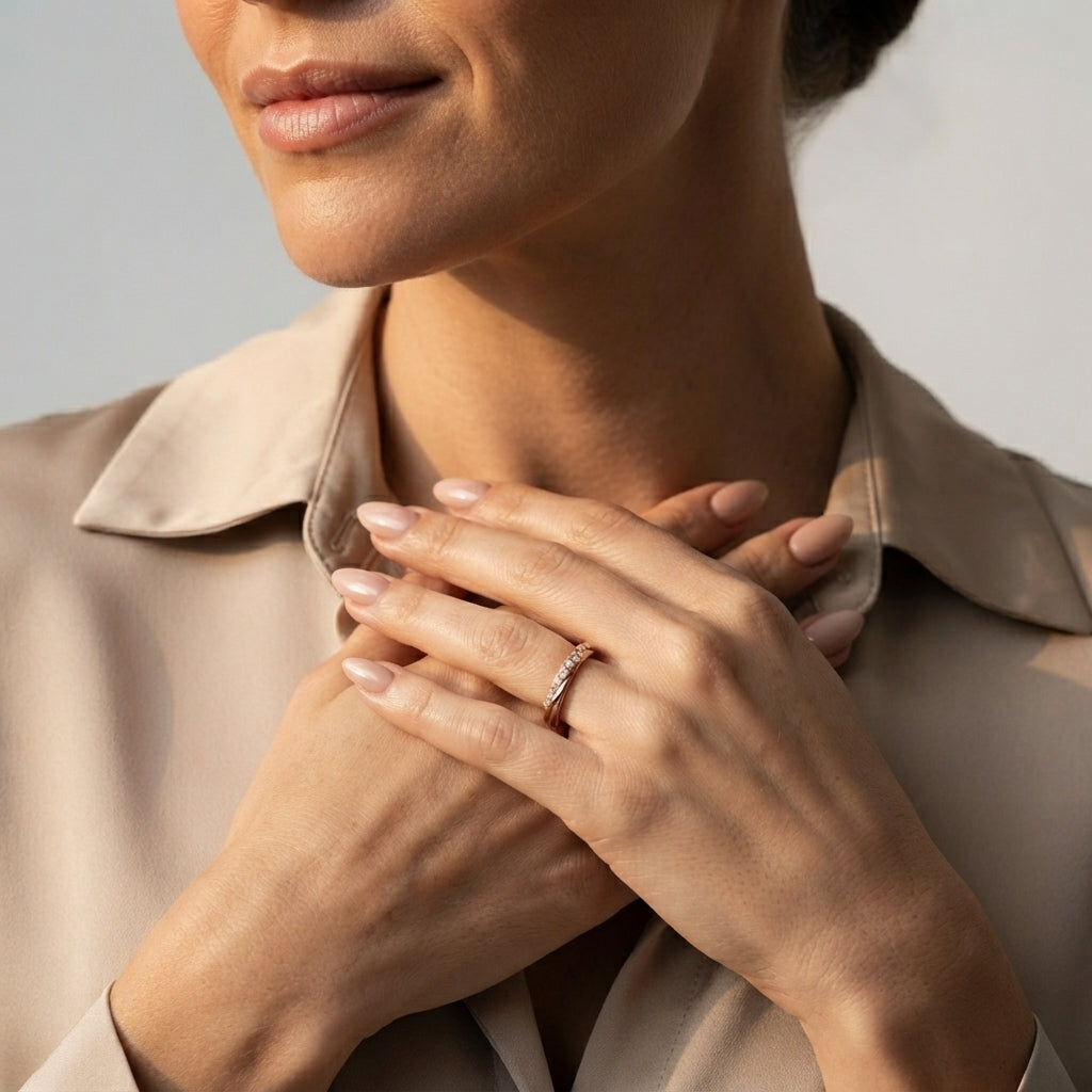 Women's Two-Strand Pave Ring