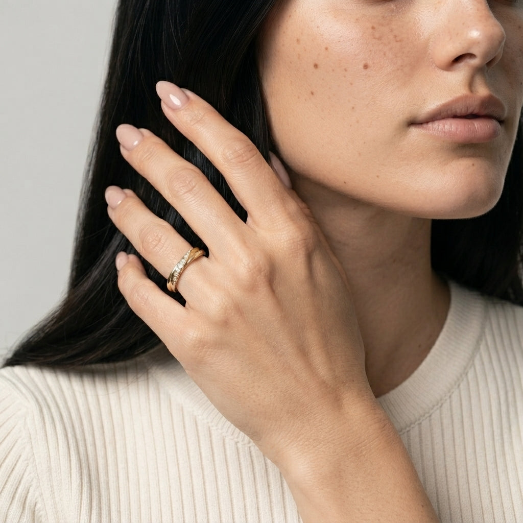 Women's Two-Strand Pave Ring