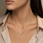 Women's V Bar Pendant Necklace