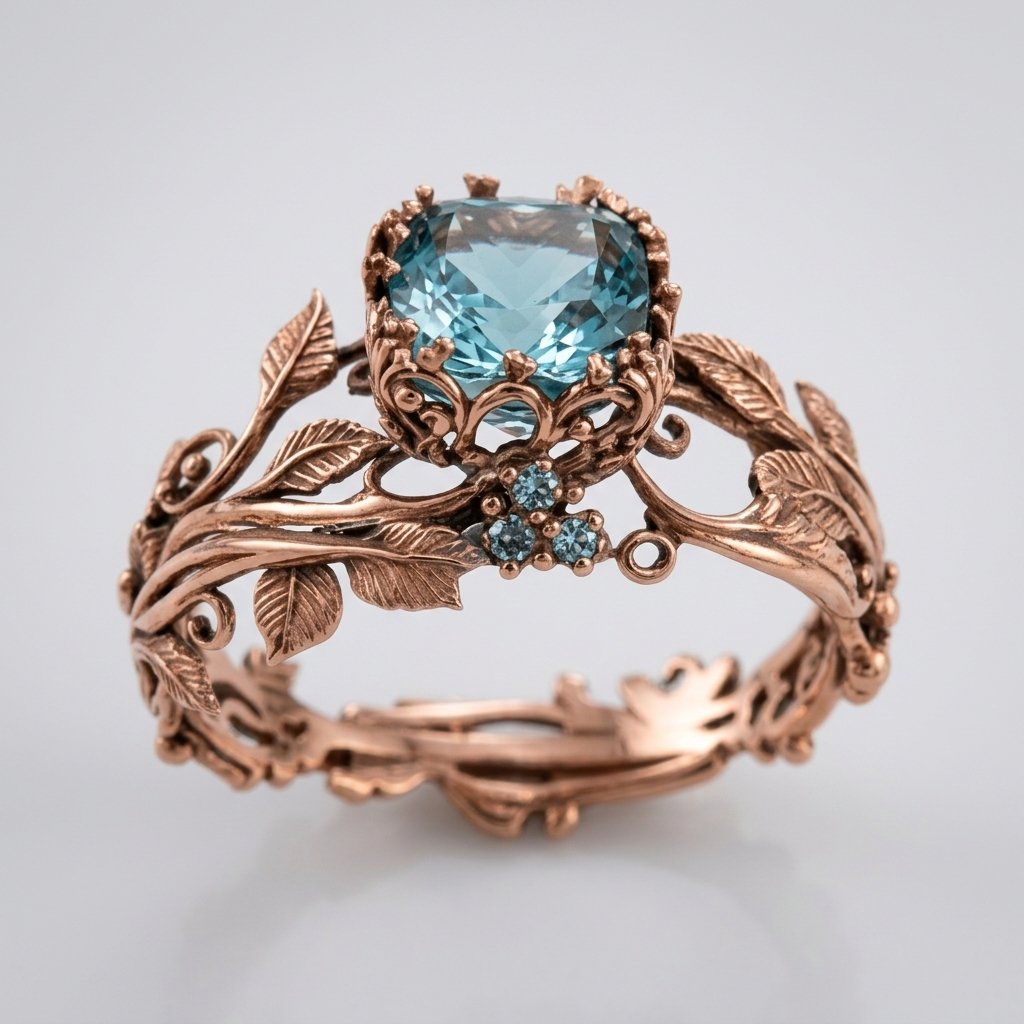 Women's Vine Blue Stone Ring